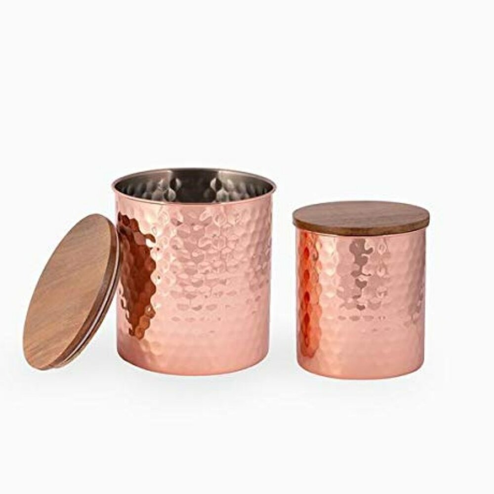 Uncommon James Hammered Copper Canister Set